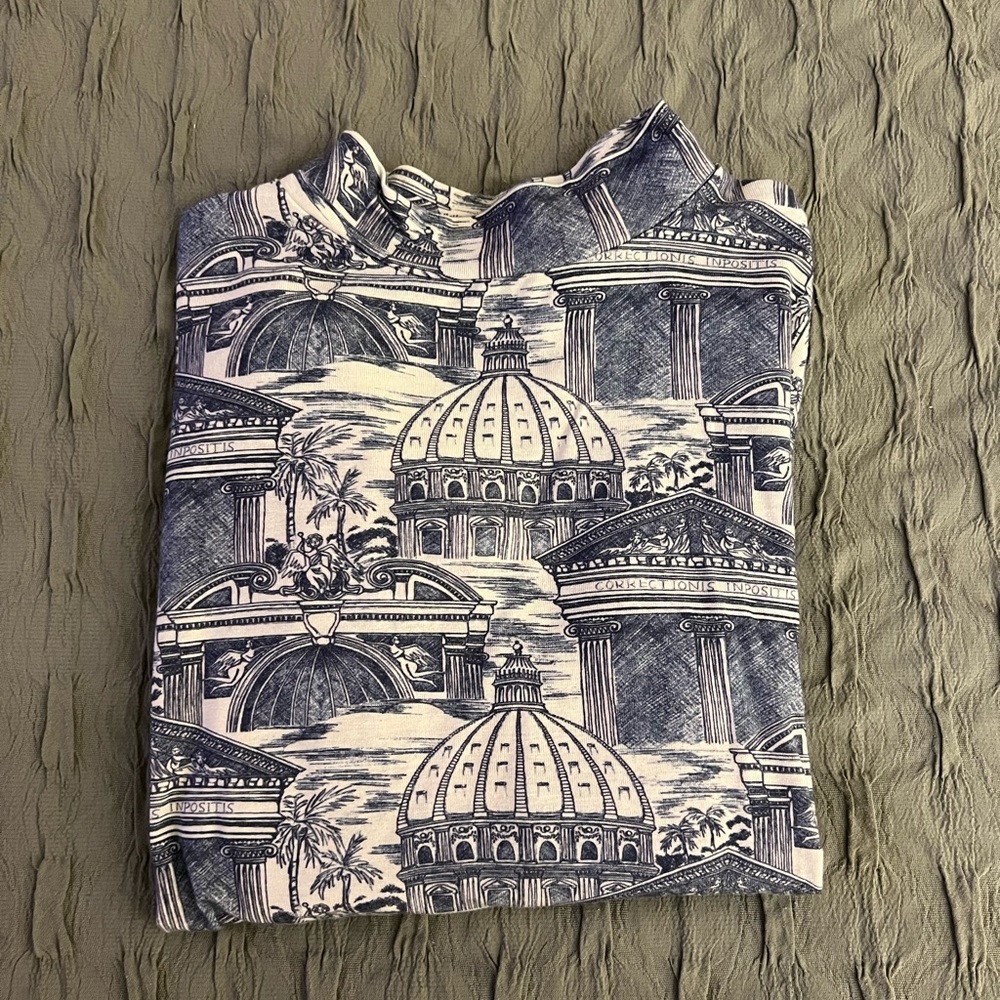 Reformation Black and White Architectural Print Shirt